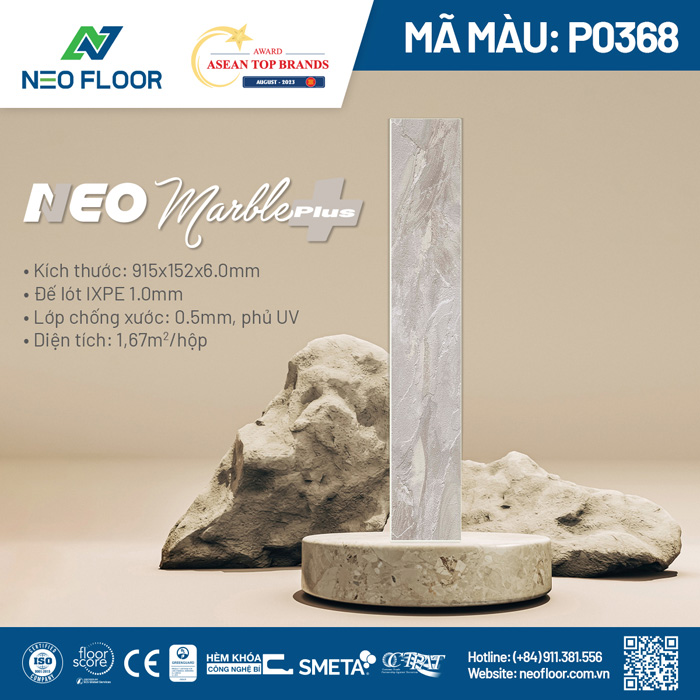 Neo Marble Plus P0368 - Sàn Đá Công Nghệ SPC - Công Ty Cổ Phần Neo Floor